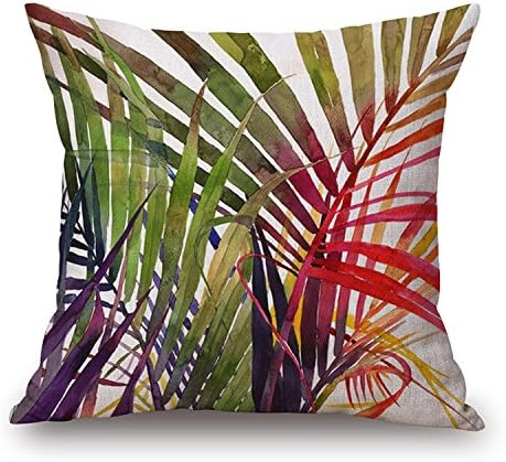 HFYZT 18 X 18 Inch Square Burlap Vintage European American Rural Village Birds of Paradise Decorative Pillow Cushion Cover Throw Pillow Case-Pattern 1