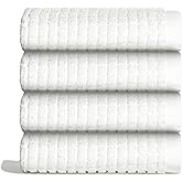 ONSEN Cotton Face Towel — Sculpted Terry Texture, Quick-Dry, Low-Lint, Plush & Lightweight (White, 4X Face Towel)