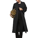 Womens Long Sleeve Maxi Cardigan Open Front Oversized Knitted Sweater Coat Casual Lapel Warm Overcoat with Pockets