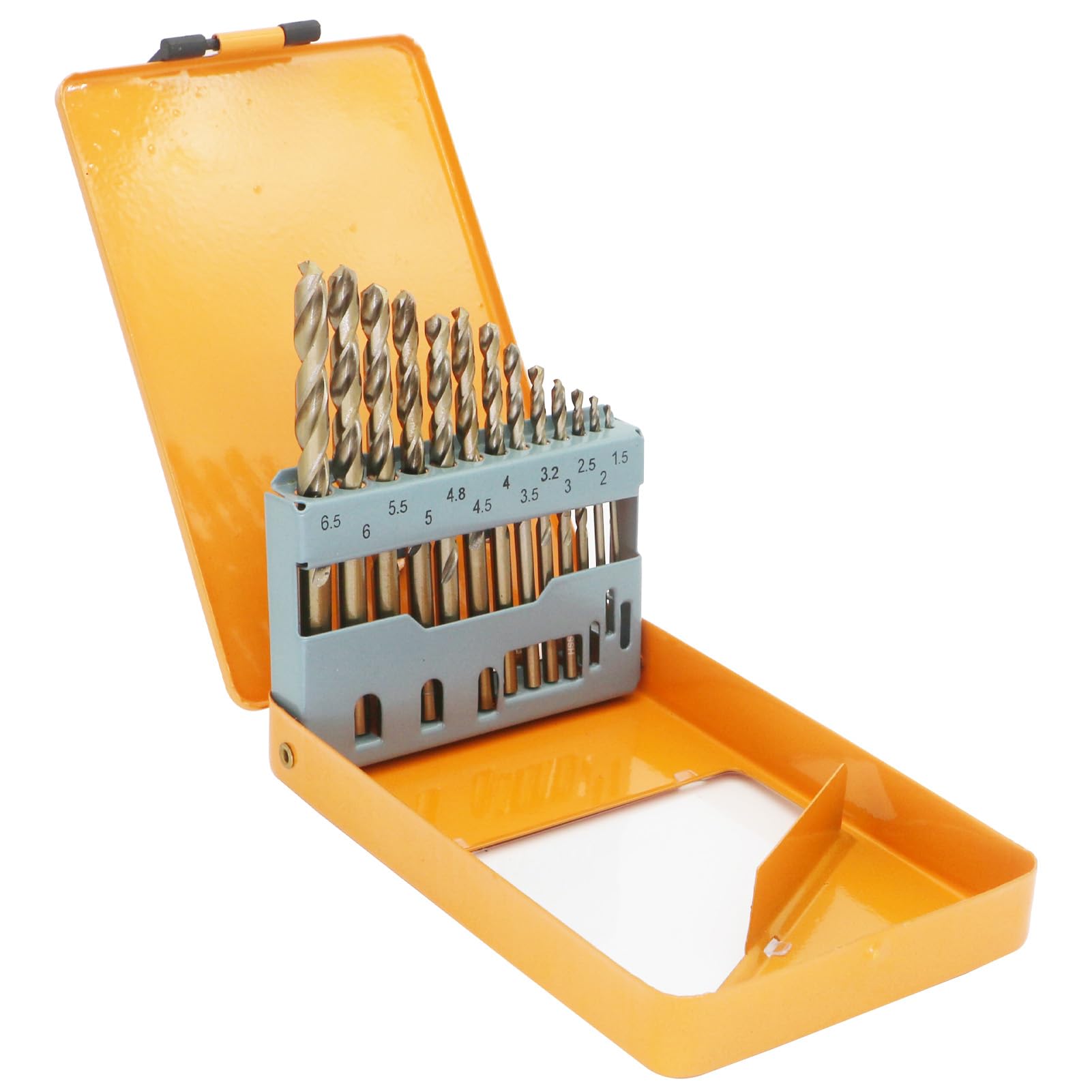 Photo 1 of 13-Piece Metric Cobalt Drill Bit Set M35 HSS Industrial Straight Shank Hand Drill Twist Drill Bits Suitable for Stainless Steel, Steel, Iron, Copper, Aluminum DIY Home Tool Repair