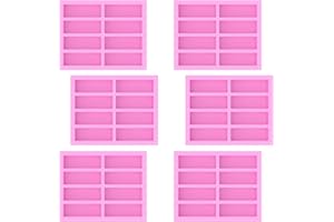 6 Pack Granola Bar Molds, 8 Cavity Rectangle Energy Bar Mold, Non Stick Soap Making Molds, Silicone Cereal Bar Molds, Flexibl