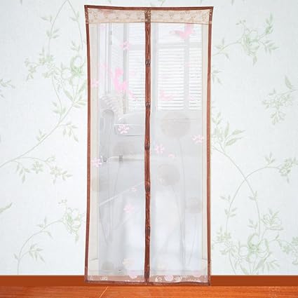 90 210cm Brown Outdoor Curtains Anti Mosquito Door Curtain Mesh