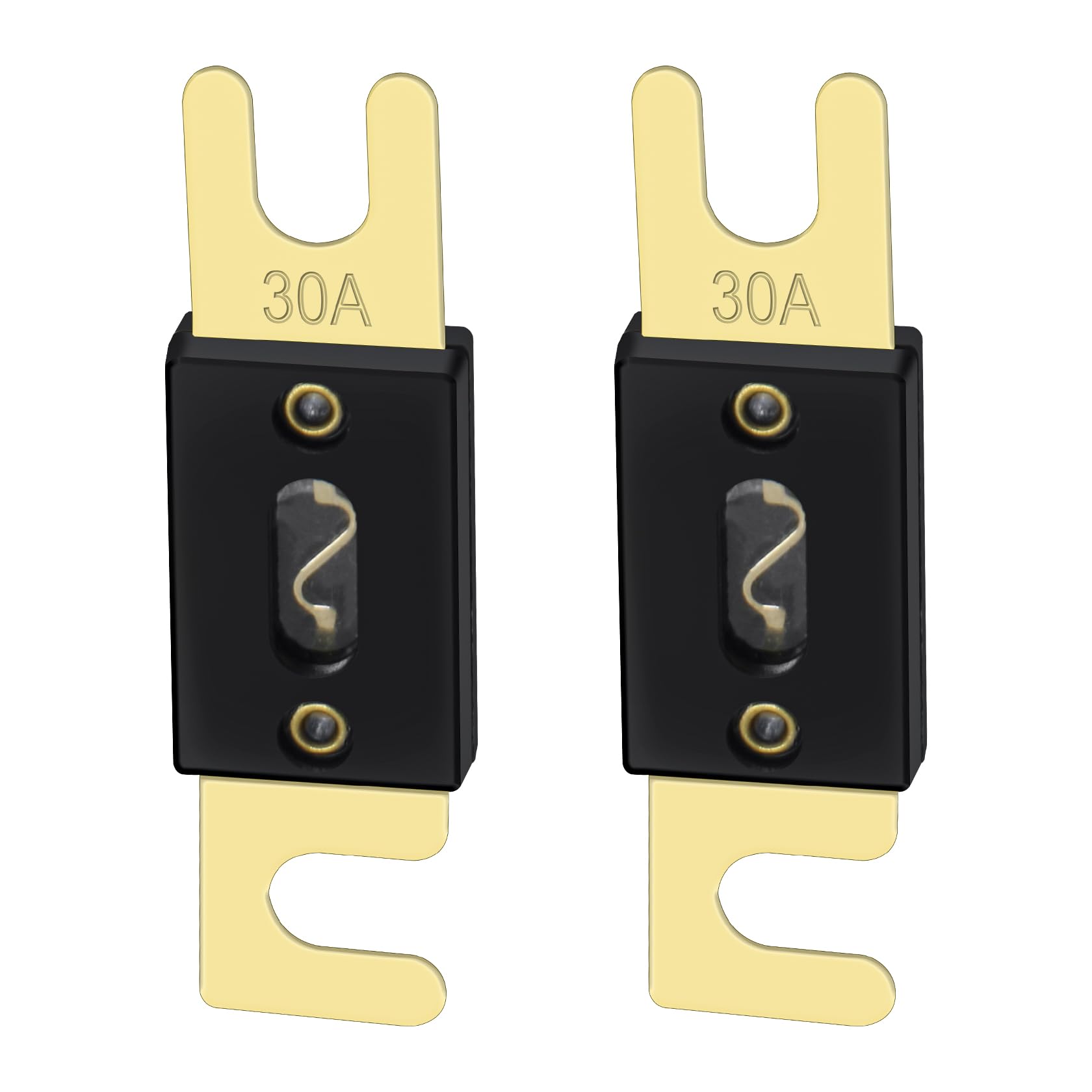 Heschen ANL Fuse ANL-30 30 Amp for Car Vehicles Audio System Sheet Gold Tone & Black 2 Pack