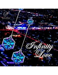 SIVERY 'Infinity Love' Aretes colgantes con cristales de Swarovski azul, joyería para mujeres, para mamá