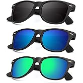 KALIYADI Polarized Sunglasses for Men and Women Matte Finish Sun glasses Color Mirror Lens UV Blocking (3 Pack)