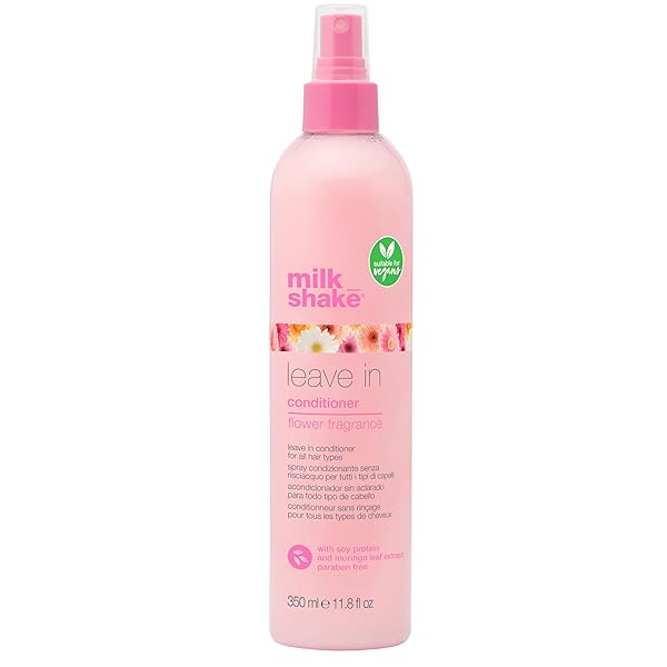 MILK_SHAKE LEAVE-IN CONDITIONER DETANGLER SPRAY FOR NATURAL HAIR – LEAVE IN CONDITIONER FOR CURLY HAIR OR STRAIGHT HAIR – PROTECTS AND HYDRATES COLOR TREATED AND DRY HAIR – FLOWER FRAGRANCE 11.8 FL OZ