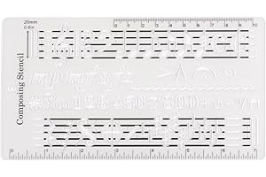 HXBER Composer Template Sheet Music Drawing Sheet Ruler Dual Scales Curve Ruler PP Transparent Silk Screen Printing Music Symbol Manuscript Tool Ruler for Composers and Music Enthusiasts