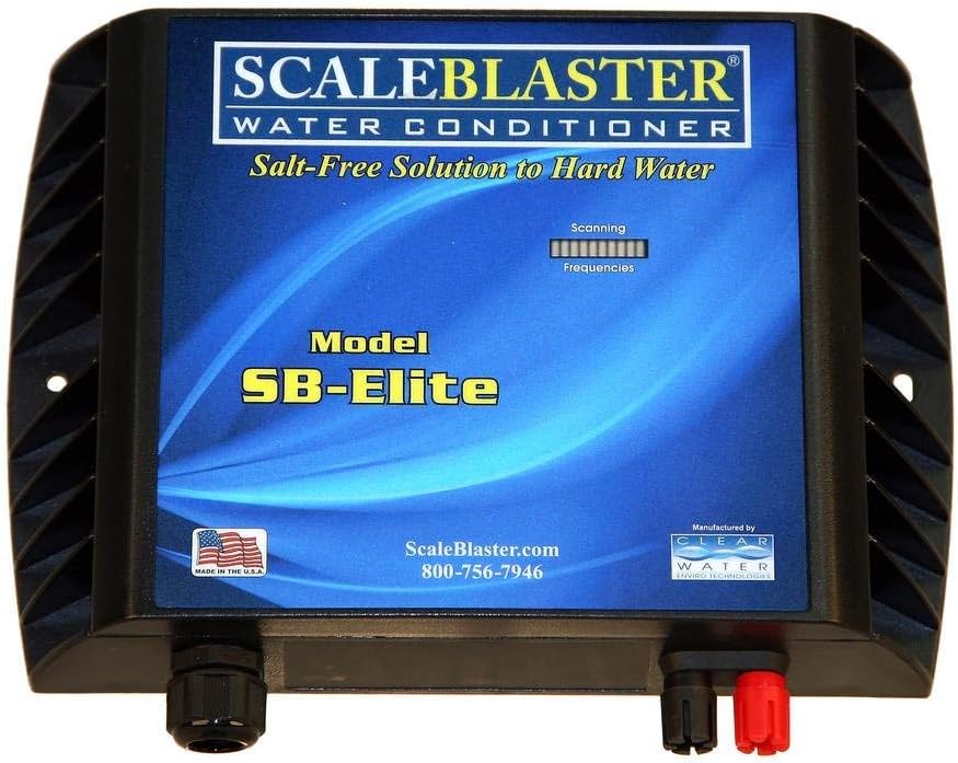 ScaleBlaster SB-75 Scale Blaster Black with Warranty, Sustainable Hard Water Softener Conditioner Descaler, Limescale Remover, Salt and Chemical Free, Made in the USA - - 