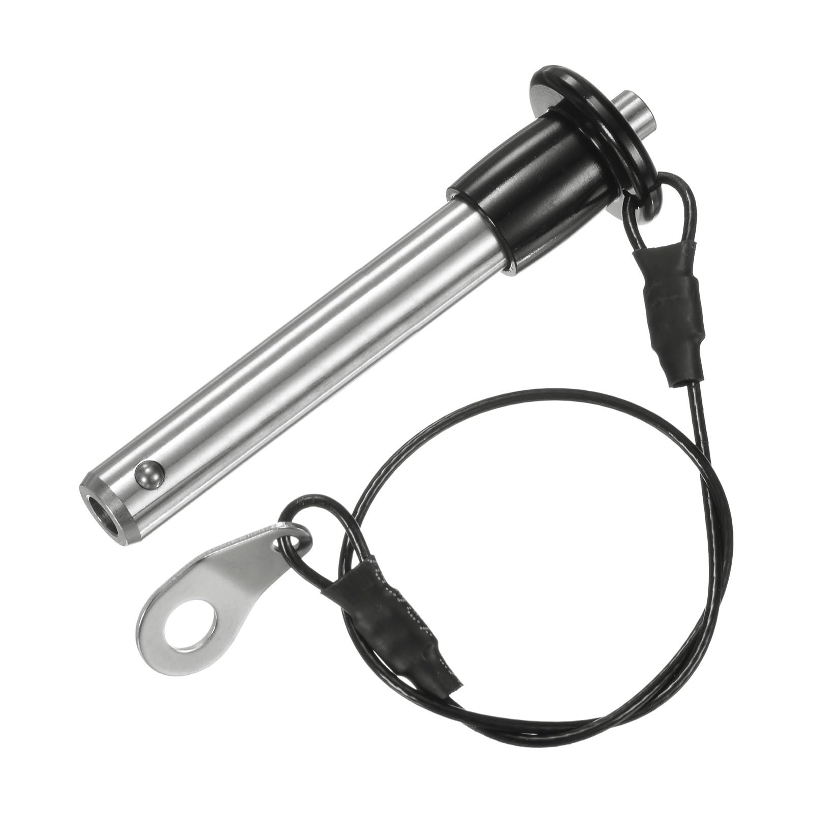 M METERXITY Push-Button Ball Locking Pin, 25/64" [10mm] Dia., 1-5/8 [41mm] Usage Length Quick Release Lock Pins W Lanyard Cable for Speaker/Aviation/Gym/Machine [304 Stainless Steel]