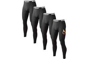 CL CONVALLARIA 1 2 4 Pack Men's Thermal Pants Long Johns Fleece Lined Compression Athletic Leggings Base Layer Bottoms