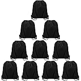 Vorspack Drawstring Backpacks Bulk 10 Pieces String Bags Customized Bags for Party Gym Sport Trip - Black