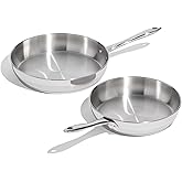 Lagostina Moderna 2-Piece Stainless Steel pan Set (26cm/10in & 30cm/12in), Commercial Capsule Base, Induction Ready, Dishwash