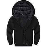 Avsead Kids Boys Sherpa Fleece Lined Jacket Hoodie Sweatshirt Fall Winter Spring Casual Warm Clothes for School Daily Outwear
