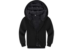 Avsead Kids Boys Sherpa Fleece Lined Jacket Hoodie Sweatshirt Fall Winter Spring Casual Warm Clothes for School Daily Outwear