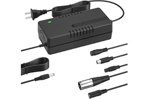 CGGXJP CE Listed 42V/36V 2A Charger Power Adapter (6 Plugs Universal) for Fast and Safe Charging of 36V Li-ion Battery for Electric Scooter/E-Bike/Bicycle/Pedicab,etc.