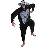 Bioworld Kigurumi Gorilla Adult Cosplay Onesie Costume Union Suit With Cuffs And Hood