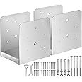 HomiShare 6"x 6" Post Base, 2Pcs Stainless Steel Post Anchor (Inner Size:5.71 x 5.2"), Adjustable Post Bracket Fits for 6"x6" Wood Post, Post Base for Rough Size Lumber (6"x6", 2Pcs)