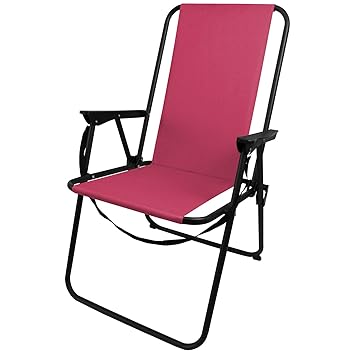 Multistore 2002 Campingstuhl klappbar inkl. Schultergurt, Klappstuhl Faltstuhl Gartenstuhl Balkonstuhl Strandstuhl, Farbe:Pin