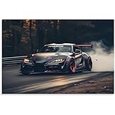 FeoYoed Wall Art Posters Jdm Car Sup Drift Smoke Cool Sport Modern Aesthetic Decor Prints for Bedroom Living Room Office with Premium Fade Resistant Canvas 12x18inch(30x45cm)