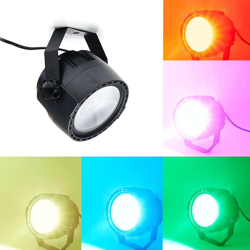 30W RGB Led Par Lights Three color COB Lamp beads+ RF Remote(without battery) and DMX Control for Stage Lighting effect (1PC)