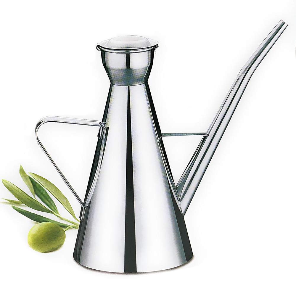 MGE - Classic Stainless Steel Oil Dispenser - Oil Drizzler - Stainless Steel Oil Bottle Perfect for Cooking, Salad, BBQ - 500 ml