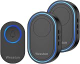 Wesstun Wireless Doorbell Kit with 2 Receivers IP67 300m 39 Ringtones view 1