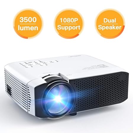 JJZXZQ Inalámbrica Bluetooth Proyector Smart WiFi, 1080P HD 3500 ...