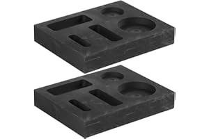 KONTONTY 2pcs High Purity Graphite Ingot Mold Metal Casting Crucibles for Melting Silver High-temperature for