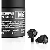 AC Infinity Rack Screws M6 with Cage Nuts &amp; Washers, 50-Piece Set for Racks | 3/4" Carbon Steel Rack Screws with Pilot Point Tips &amp; Zinc Plating for Server, Network, AV Equipment, Cabinets &amp; Enclosures