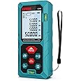 Kiprim Laser Distance Measure 165ftwith 2 Bubble Levels,M/in/Ft Unit Switching Backlit LCD,99 Sets Data Storage and Pythagorean Mode, Measure Distance, Area and Volume Kiprim LD50