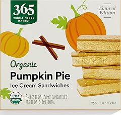 365 by Whole Foods Market, Organic Pumpkin Pie Ice Cream Sandwiches, 6 Count (Frozen)
