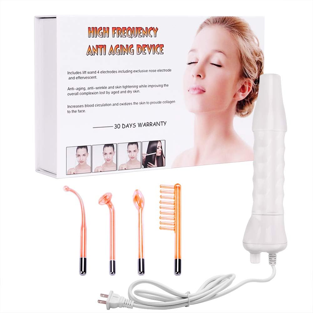High Frequency Facial Machine, Mysweety High Frequency Wand Glass Tube Electrotherapy Beauty Device Spot Remover High Frequency Acne Treatment Facial High Frequency Machine Skin Care Spa