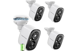 4 Pack 2.5K Security Camera Wireless Outdoor, CINMOORE Battery Powered Outdoor Camera Person Detection, Magnetic Mount Camera