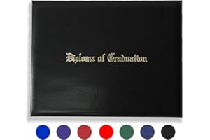 YIIOSS Diploma Holder Diploma Covers 8.5”x11” Imprinted “Diploma of Graduation”for Graduation Certifications Folder,Black,1-Pack