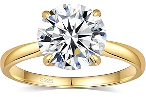 Elio Passero Moissanite Engagement Rings for Women,Promise Rings 925 Sterling Silver with 18K Yellow/White Gold Plated,D Color VVS1 Wedding Band Moissanite Ring 0.5/1/1.5/2/3/4CT