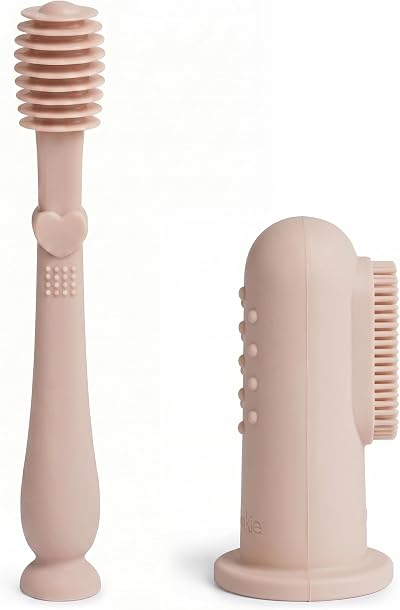 Moonkie Baby Finger Toothbrush Tongue Cleaner Kit Blush 2 Pcs