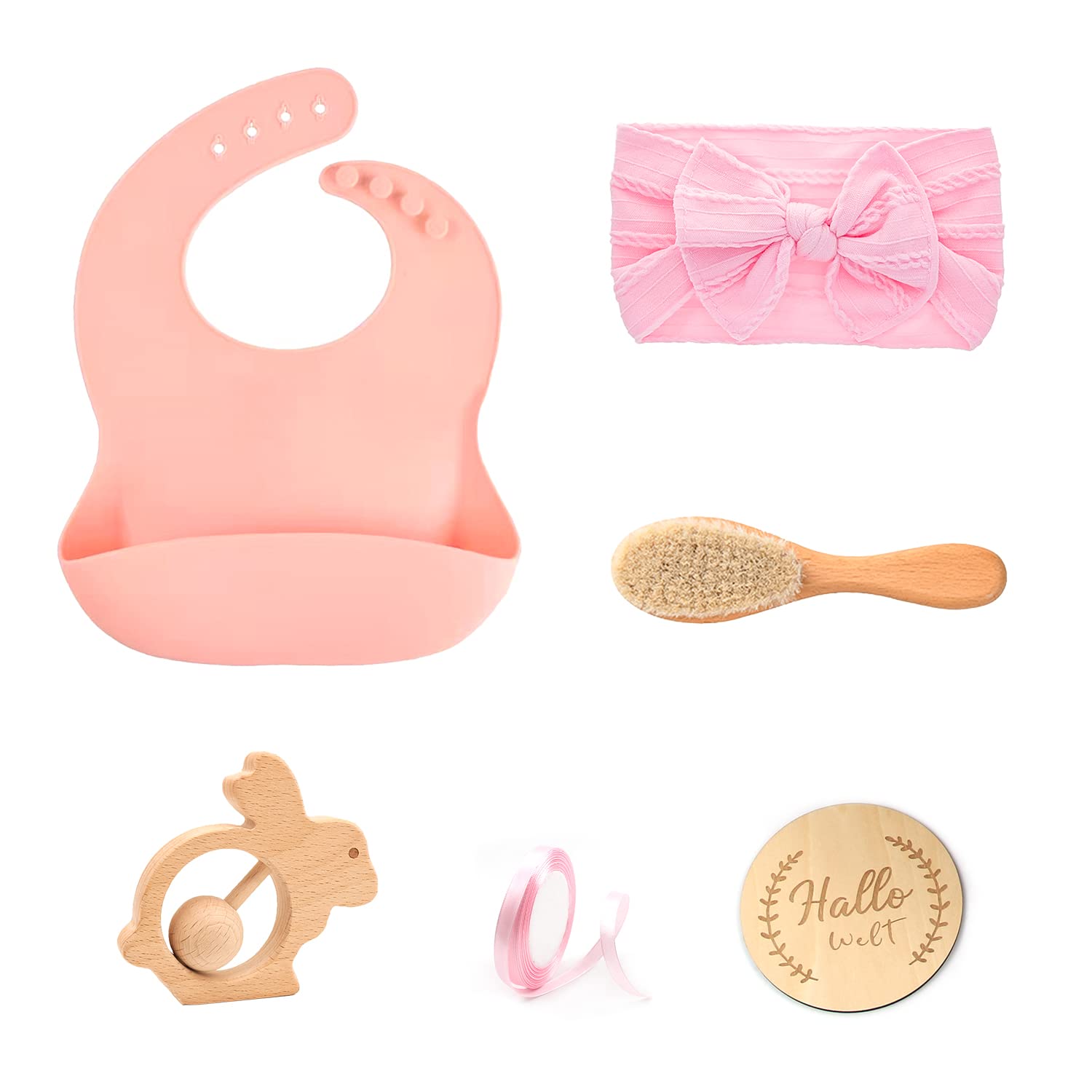 EGGUITAR Baby Set Girls, Newborn Gift Girl (7 Pieces), Baby Birth Gift, Celebrations Baby Girl Gifts for Birth, Newborn Toy, Baby Greeting Party