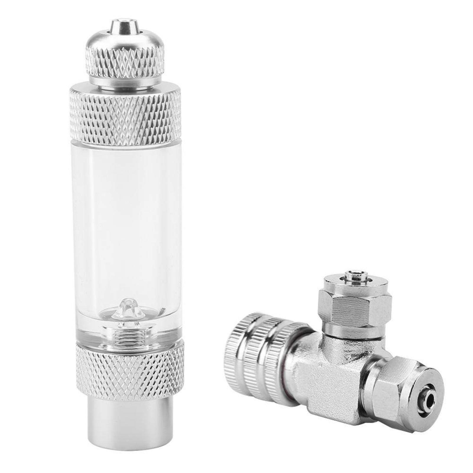 Bubble Counter Check Valve, Aquarium CO2 Bubble Counter Needle Check Valve Bubble Counter Fish Tank Accessory for Carbon Dioxide Measurement(4)