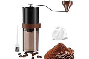 Portable Manual Coffee Grinder- Ceramic Burr, Adjustable Coarse to Fine, 30g Beans & 60ml Powder, Hand Coffee Bean Mill with 