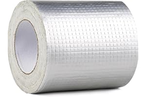 BAOXULAO Butyl Tape Waterproof Tape Aluminum Foil Tape Tape 6in(w) x 16.4ft(L) x 1.2mm(T), Waterproofing in Toilets, Pipelines, roof Cracks, RVs, sunshades, Windows, Boat,Floors