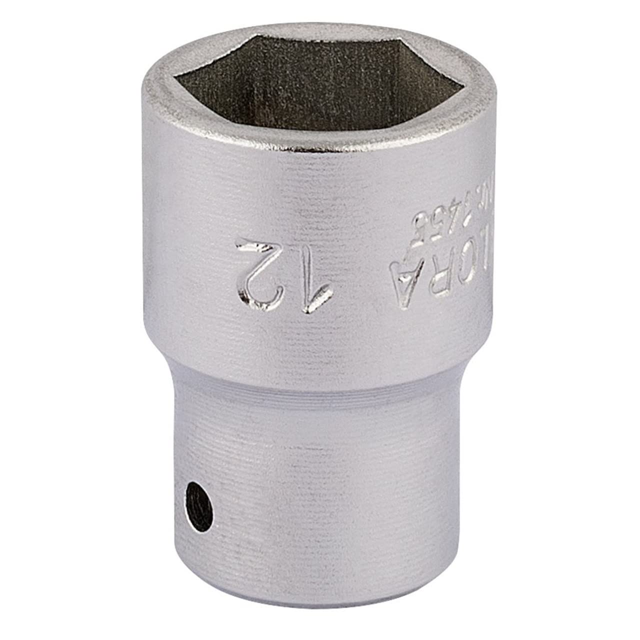 Draper 11101 Elora Hexagon Socket, 1/4" Square Drive, 12mm