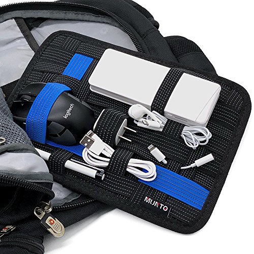 MUNTO Electronics Travel Organizer Bag, Elastic Cable Organizer Board for Electronics Accessories, Large