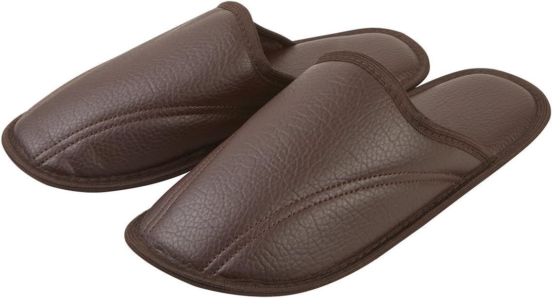 Pierre Roche Men's Recycled Faux Leather Memory Foam Mule Slippers 6-11