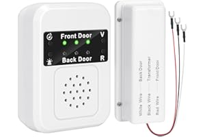 Briidea Doorbell Extender, Converts Wired System to Wireless, Dual Light Alerts for Two Doors (Green–Front, Red–Back), 650ft 