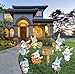 LSKOO Easter Yard Signs Decorations Outdoor Bunny Eggs Yard Stake Signs Easter Lawn Yard Decorations