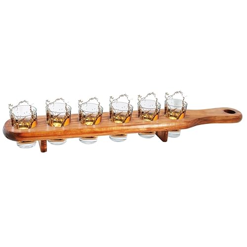 Drinks Paddle Board 12 Shot with 12 Hot Shot Glasses Drinks Paddle