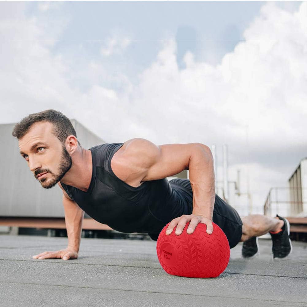 TOUSKII Slam Ball for Strength, Medicine Ball with Strong Grip, Weight Balls for Crossfit Strength & Conditioning Exercises, Available in 10, 15, 20, 30, 40, 50 LB Weight: Sports & Outdoors