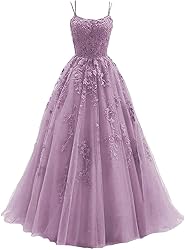 Chicbridal Lace Appliques Ball Gowns Spaghetti