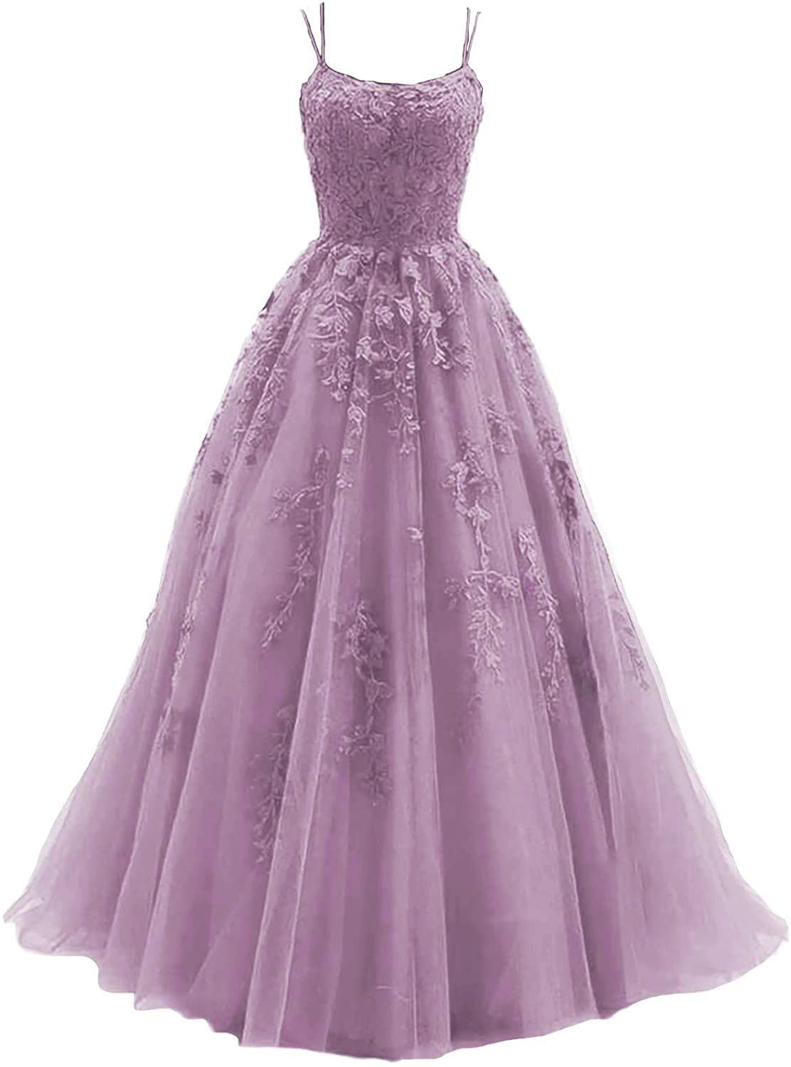 Chicbridal Lace Appliques Ball Gowns Spaghetti