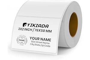YIKIADA Direct Thermal Labels 2 X 3 Inches White Rectangle Shipping Labels Self-Adhesive Waterproof Thermal Sticker Paper for